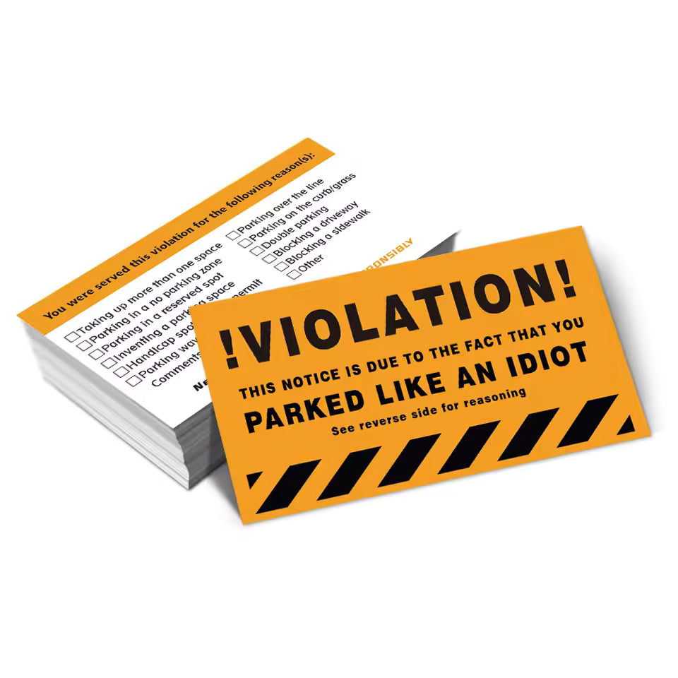 Humourous Parking Violation Cards (50 pcs)